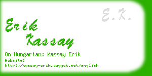 erik kassay business card